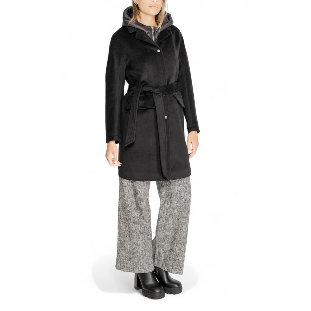 Cleré Schwarzer Polyester-Mantel